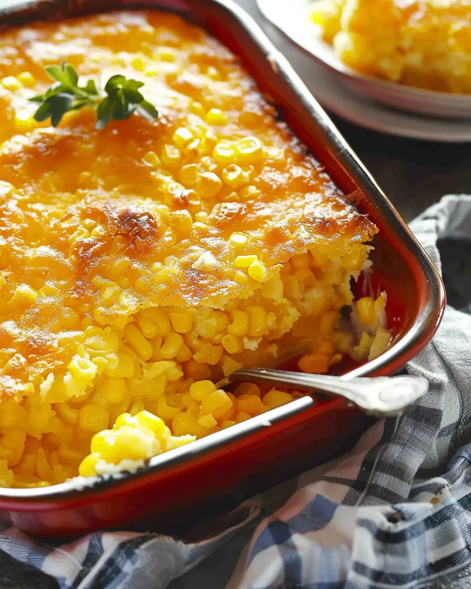 Easy Jiffy Corn Casserole with Turkey Bacon and Chicken Ham Delight