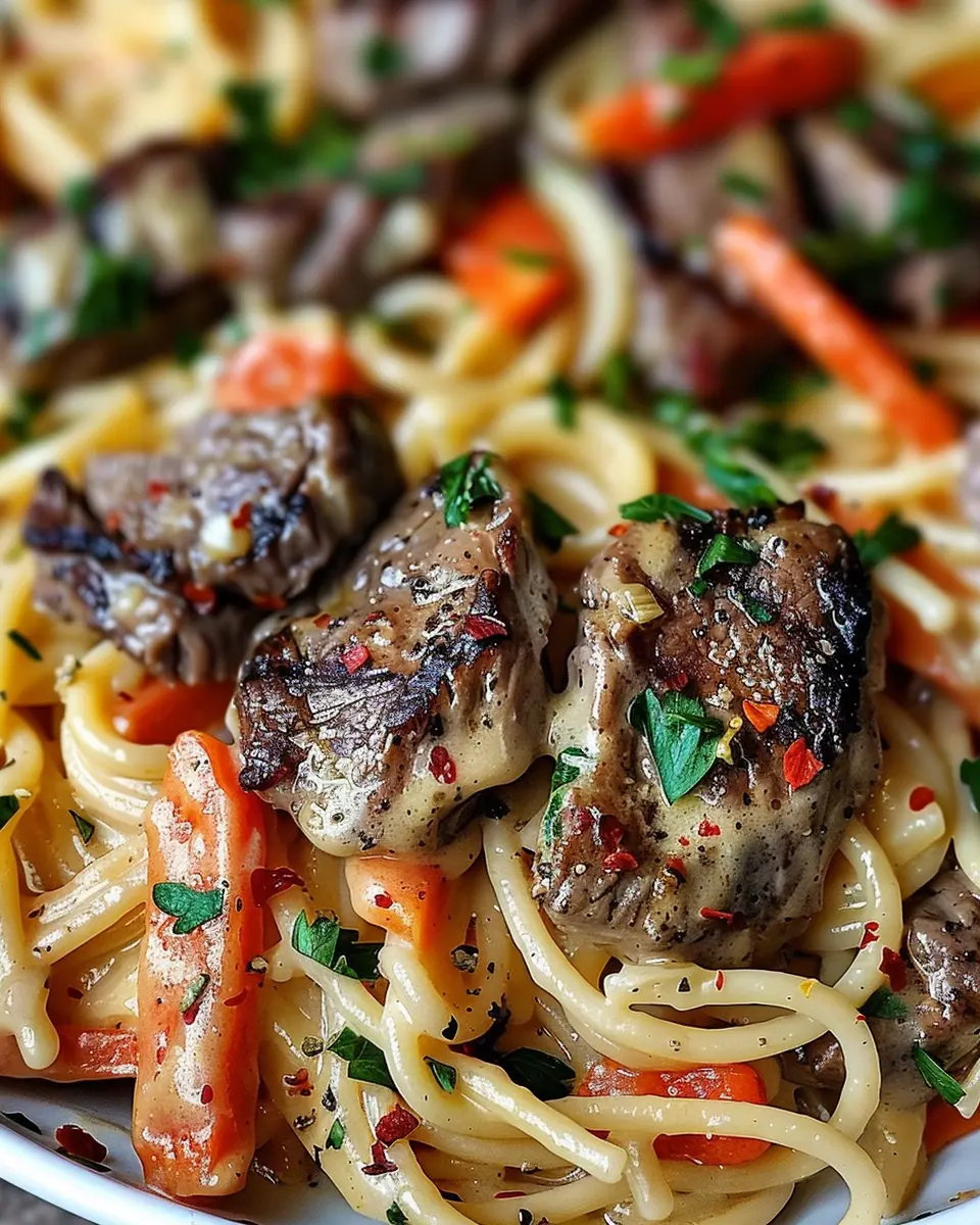 Cowboy Butter Steak Linguine: Indulgent Recipe with Roasted Carrots