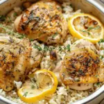 Slow Cooker Lemon Herb Chicken and Rice