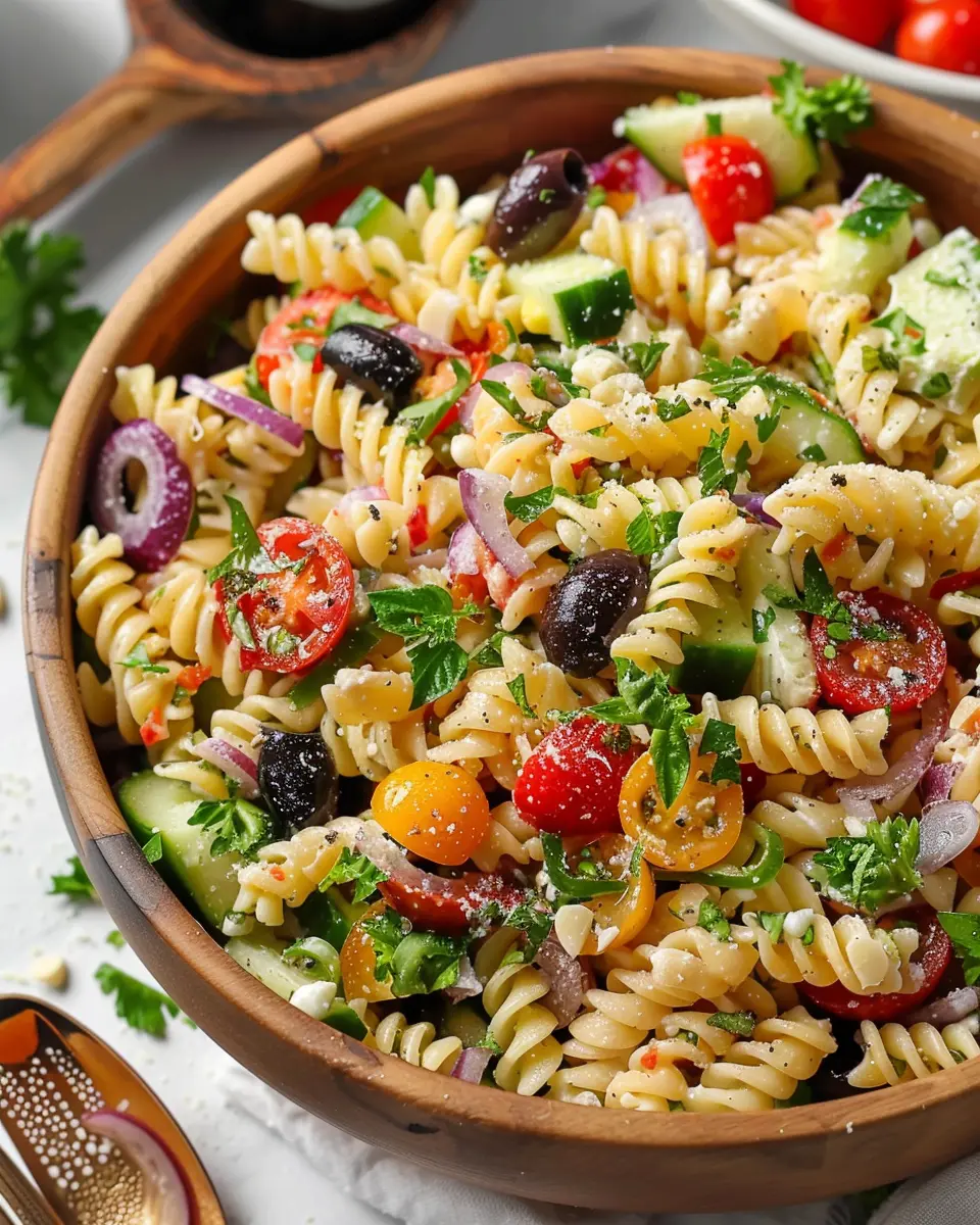 Italian Pasta Salad with Turkey Bacon and Chicken Ham Delight