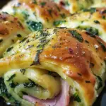 Spinach Ham Breakfast Rolls