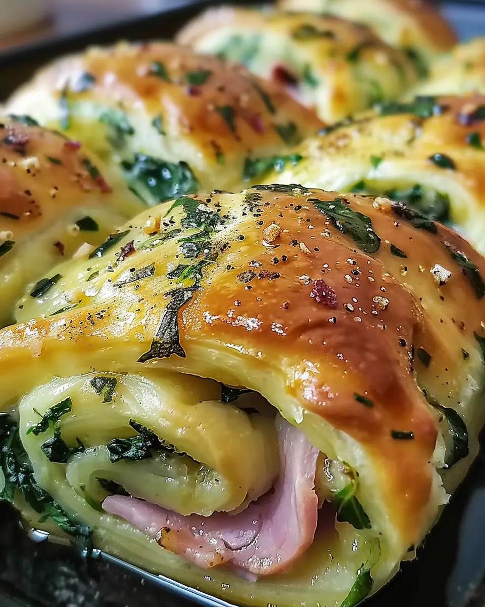 Spinach Ham Breakfast Rolls: Easy &amp; Indulgent Chicken Ham Twist