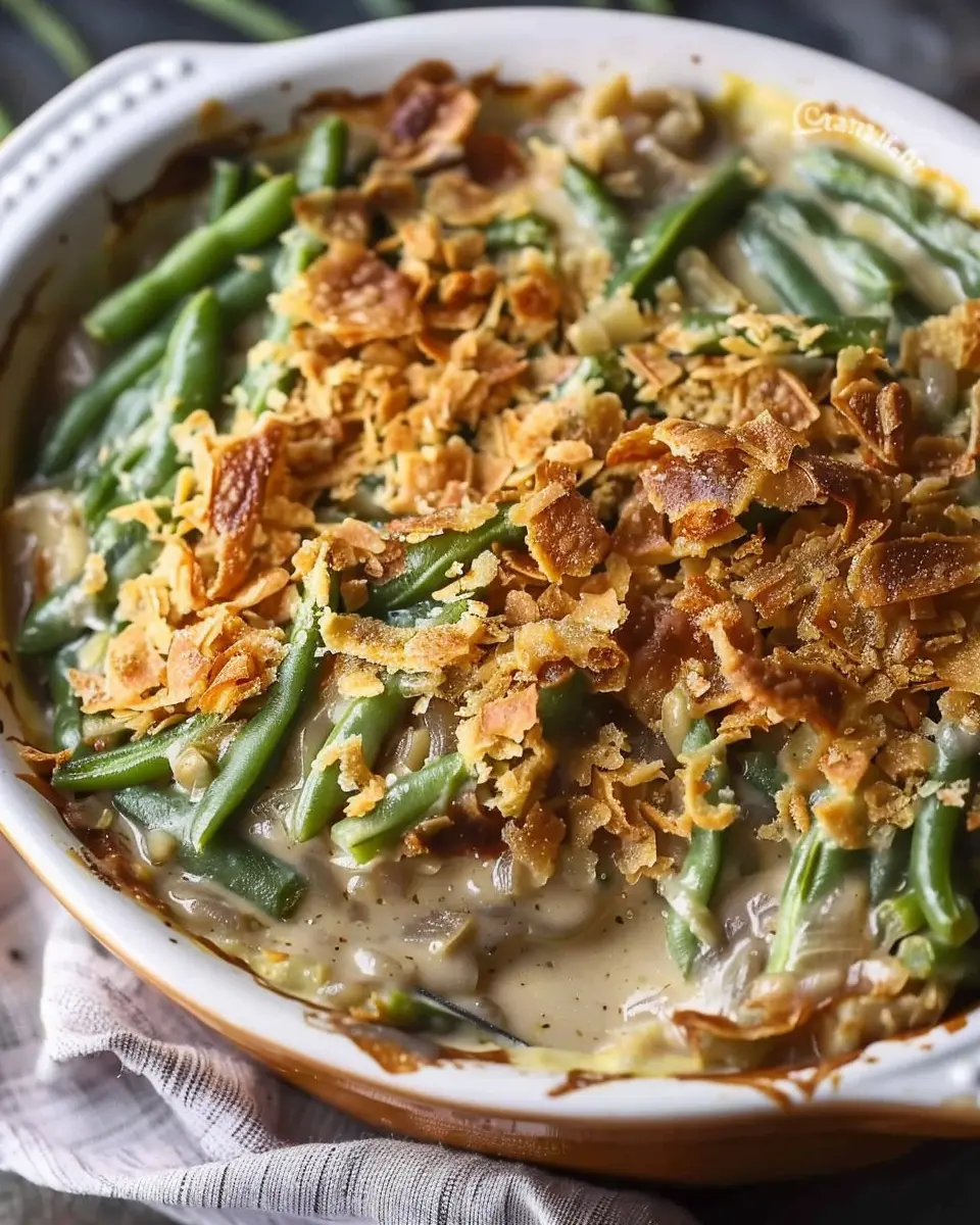 Campbells Green Bean Casserole with Turkey Bacon Twist for Comfort