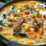 Creamy Parmesan Italian Sausage Ditalini Soup Recipe