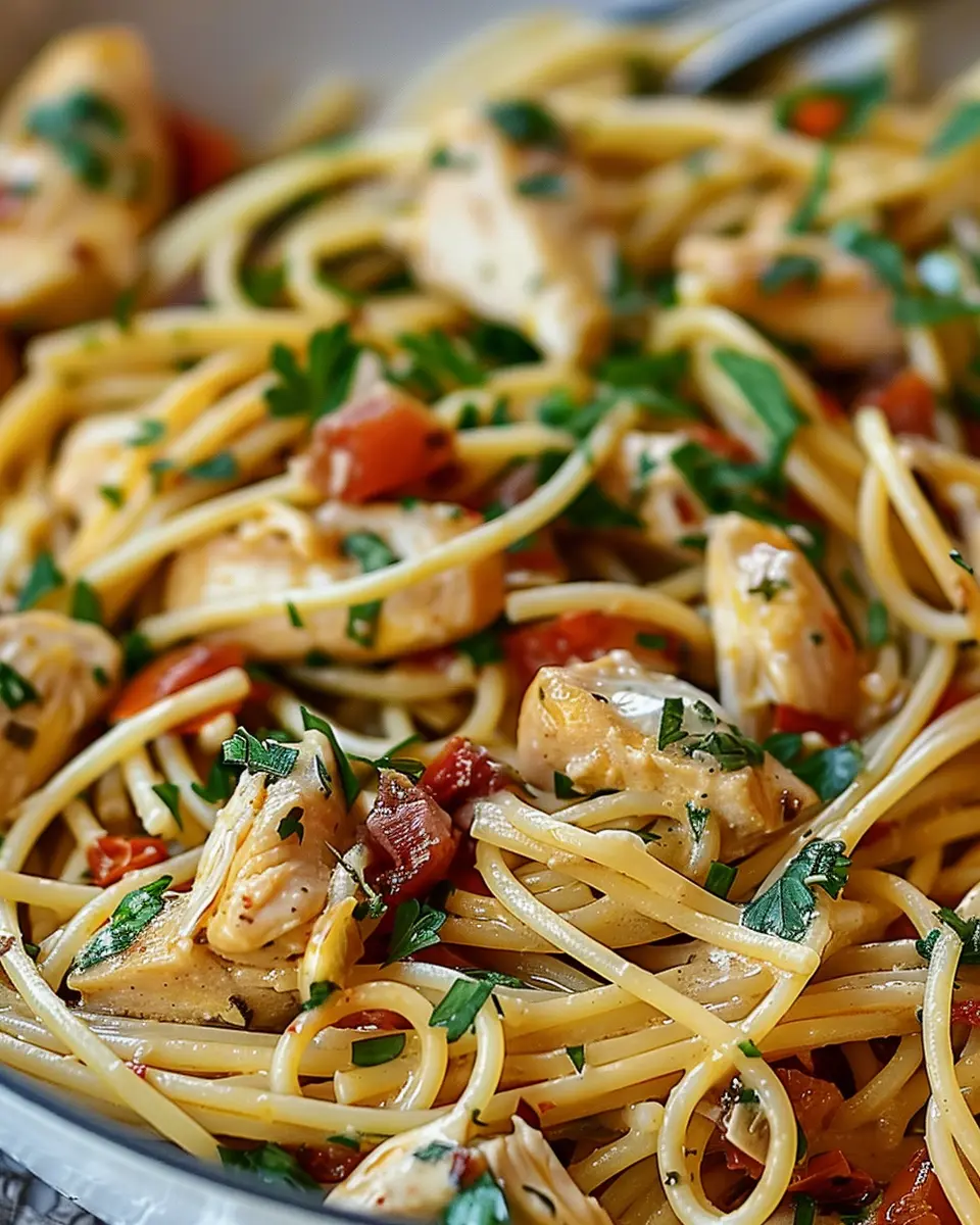 Monterey Chicken Spaghetti: Easy Family Dinner with Turkey Bacon