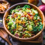 Brussels Sprout, Kale + Apple Salad with Sharp Cheddar + Bacon