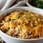 Cheesy Ground Beef and Rice Casserole