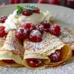Raspberry Vanilla Cream Crepes