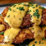 Pretzel Chicken with Mustard-Cheddar Sauce