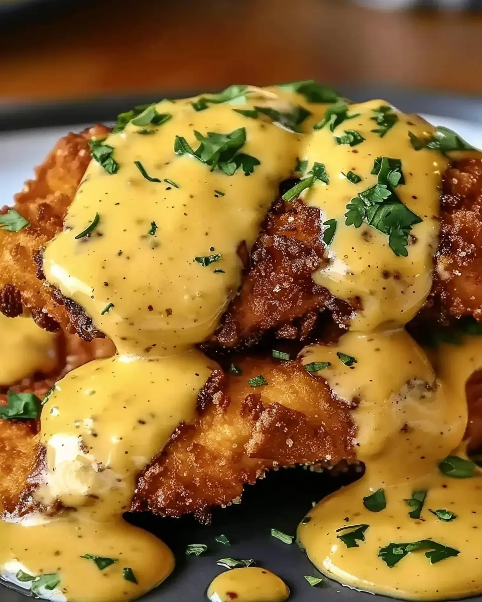 Pretzel Chicken with Mustard-Cheddar Sauce: A Juicy Twist on Comfort Food
