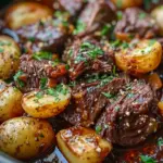 Slow Cooker Garlic Butter Beef with Potatoes