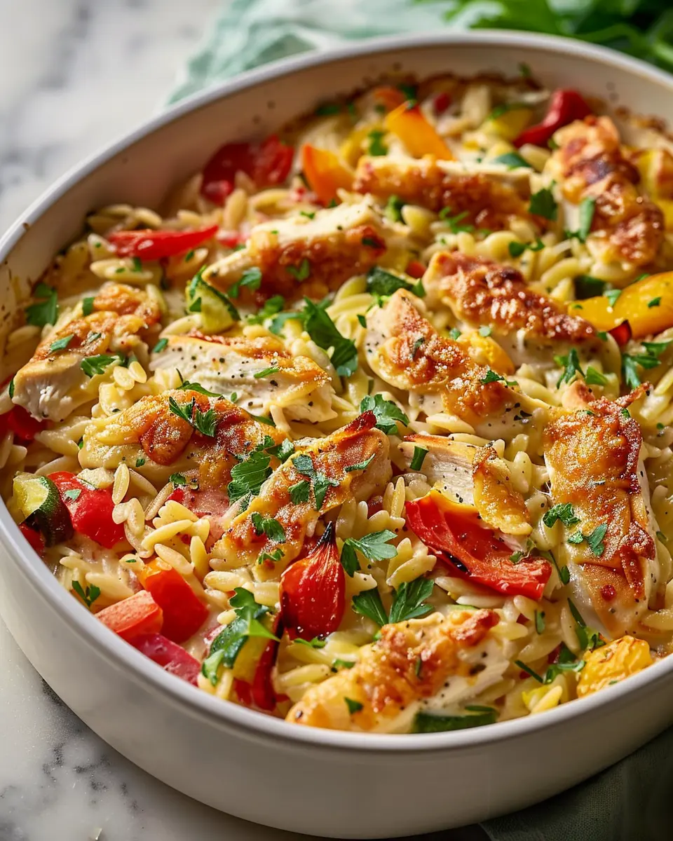 Boursin Orzo Bake: Easy Chicken and Veggie Delight