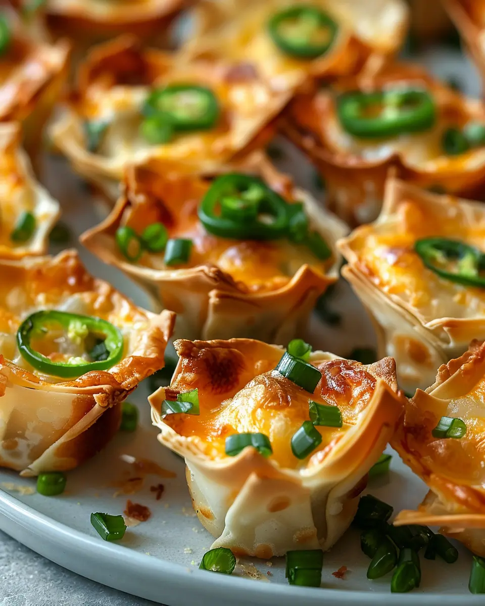 Jalapeno Popper Wonton Cups: Indulgent Bites with Turkey Bacon