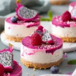 No-Bake Dragon Fruit Mini Cheesecakes