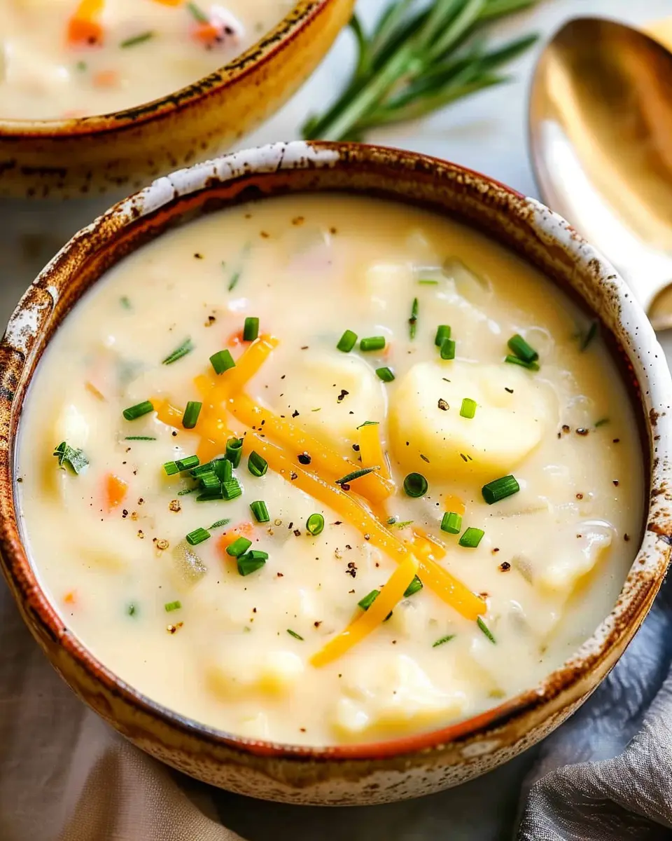 Creamy Potato Soup Recipe with Turkey Bacon and Chicken Ham