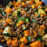Ground Beef Zucchini Sweet Potato Skillet